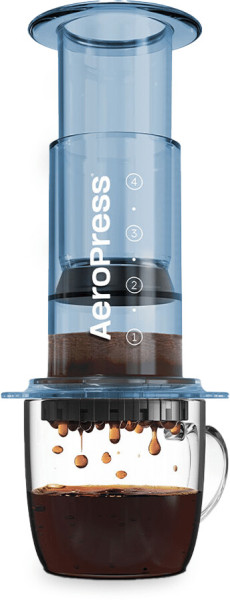 Bundle: Aerobie AeroPress Clear BLUE mit Able Disk Set