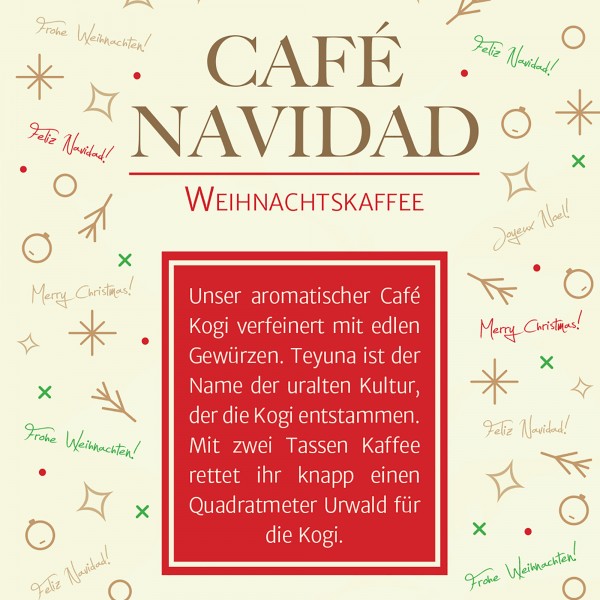 Weihnachtskaffee CAFÉ NAVIDAD - Kaffee mit Gewürzen