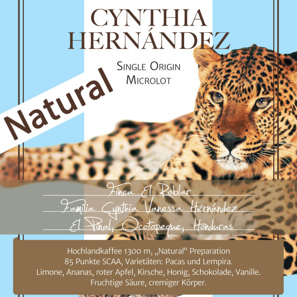 Cynthia Hernández Espresso Natural, Light Roast, Microlot