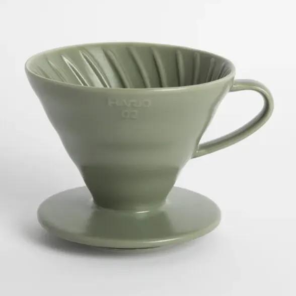 Hario Handfilter V60 "Colour Edition" Smokey Green Größe 02